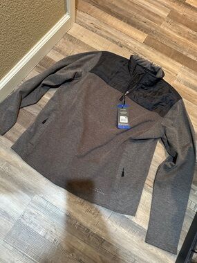 Eddie Bauer- Brand New- Men's Heather Gray Quarter-Zip Pullover Jacket